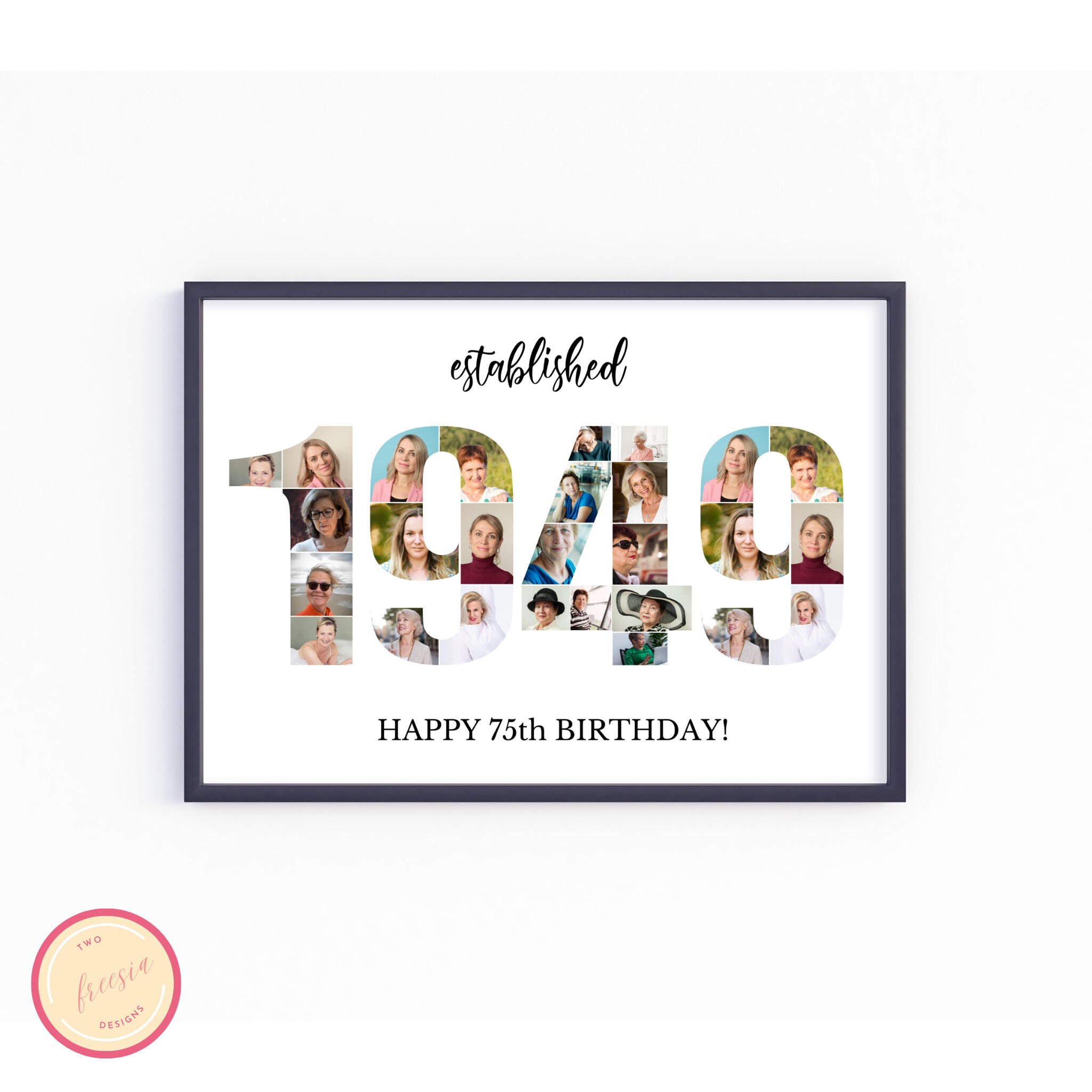 Custom 1949 Collage 75th Birthday Collage Print Photo Collage Template ...