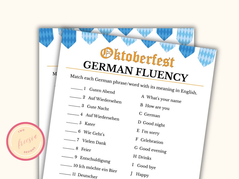 Printable Oktoberfest Game - German Fluency - Adult Oktoberfest Party ...