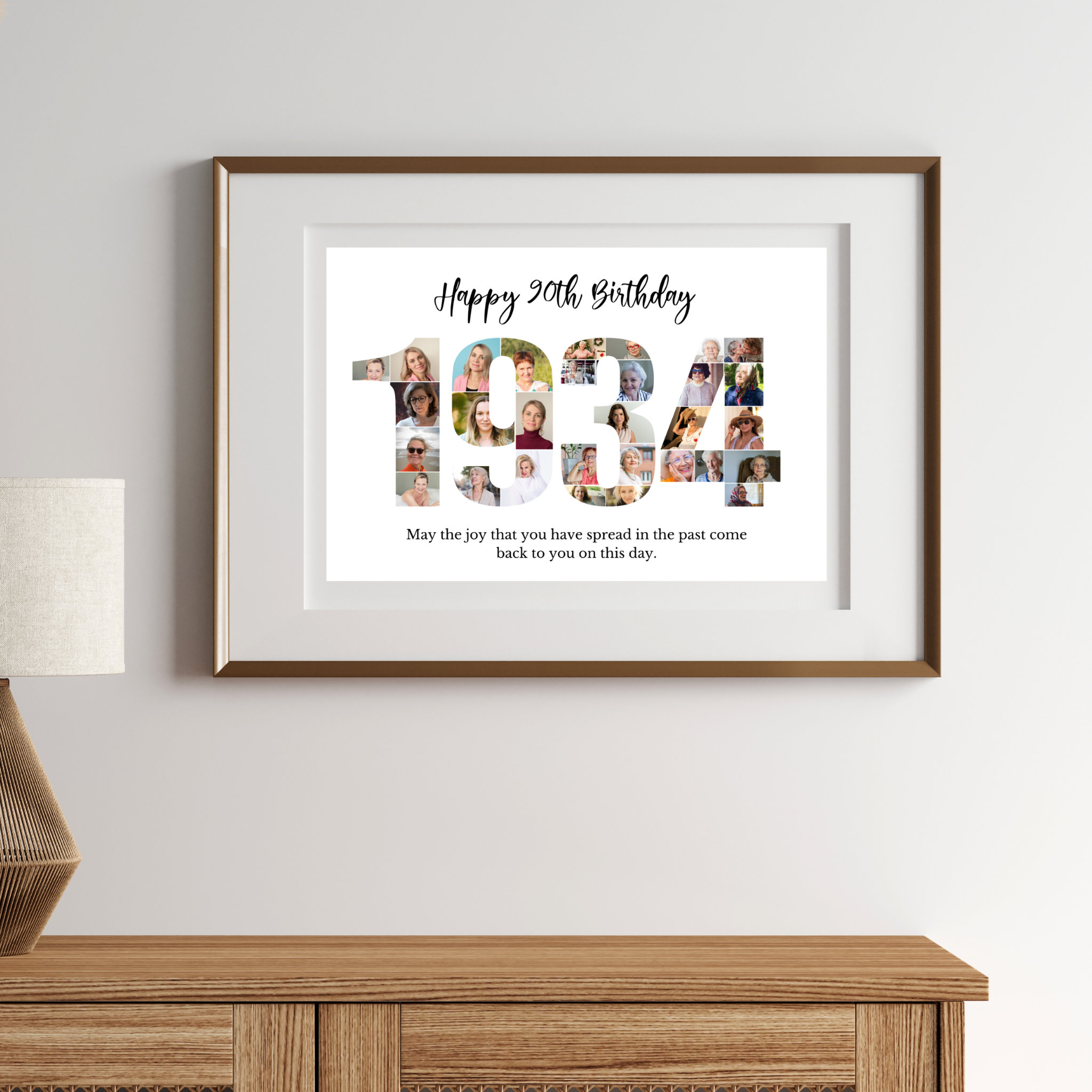 Custom 1934 Birthday Gift - 90th Birthday Photo Collage Template - 90th ...