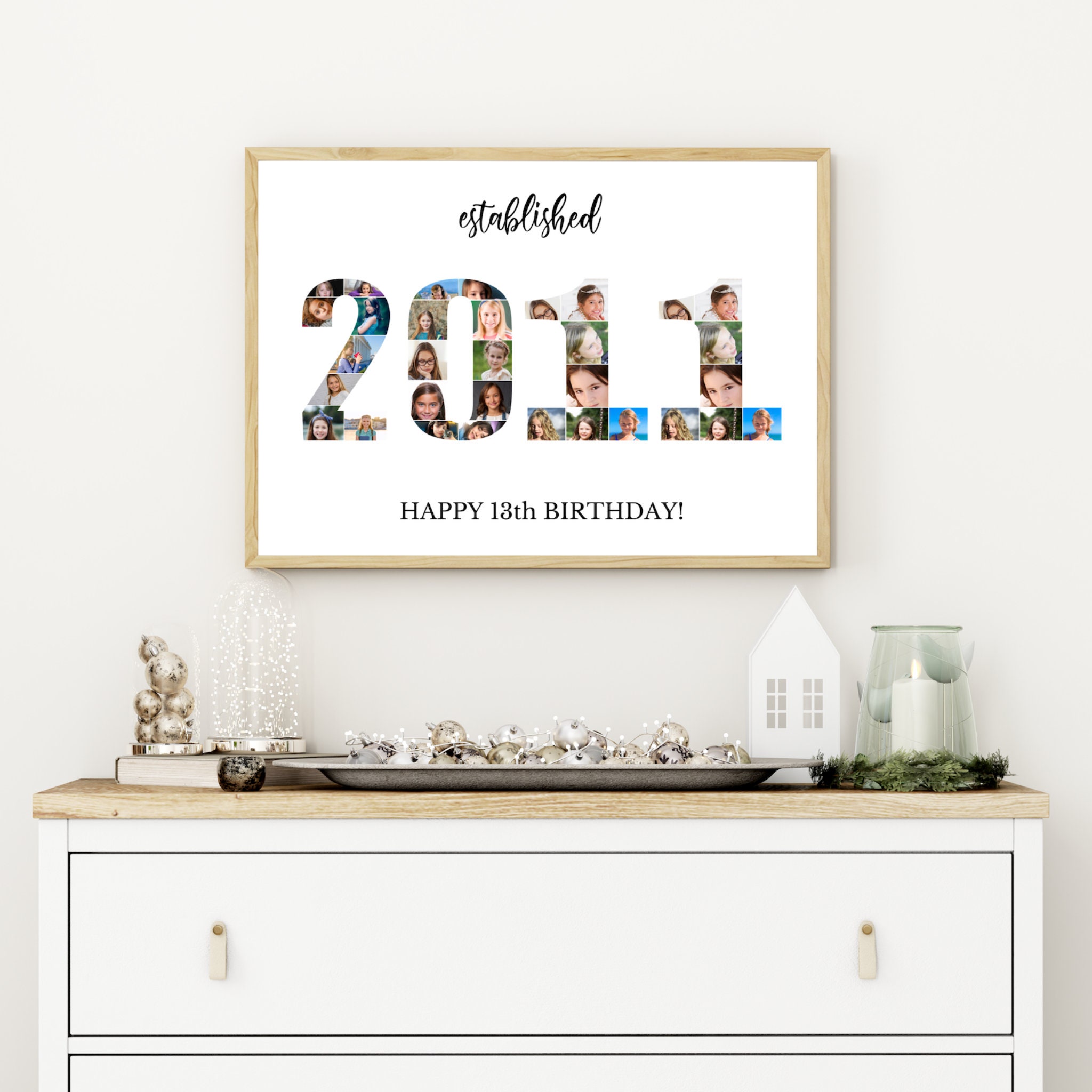 Editable Custom 13th Birthday Gift - Photo Collage - 13th Anniversary ...