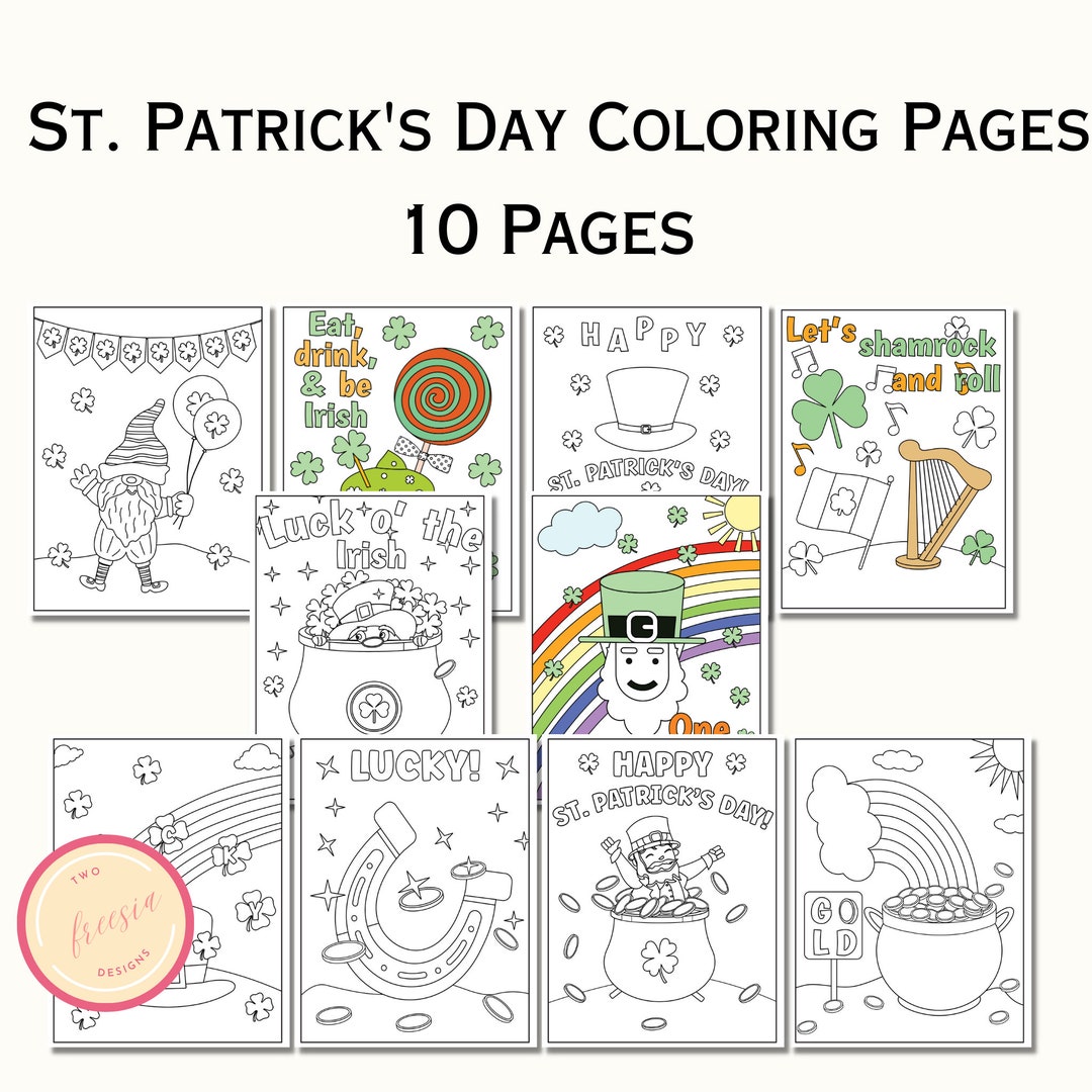 Printable St. Patrick's Day Coloring Pages for Kids - Party Activity ...