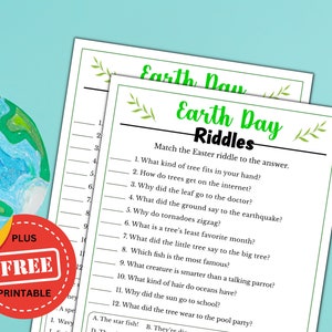 Earth Day Riddles Game for Kids and Adults - Printable Earth Day Classroom Party Game and Activities - Digital Download