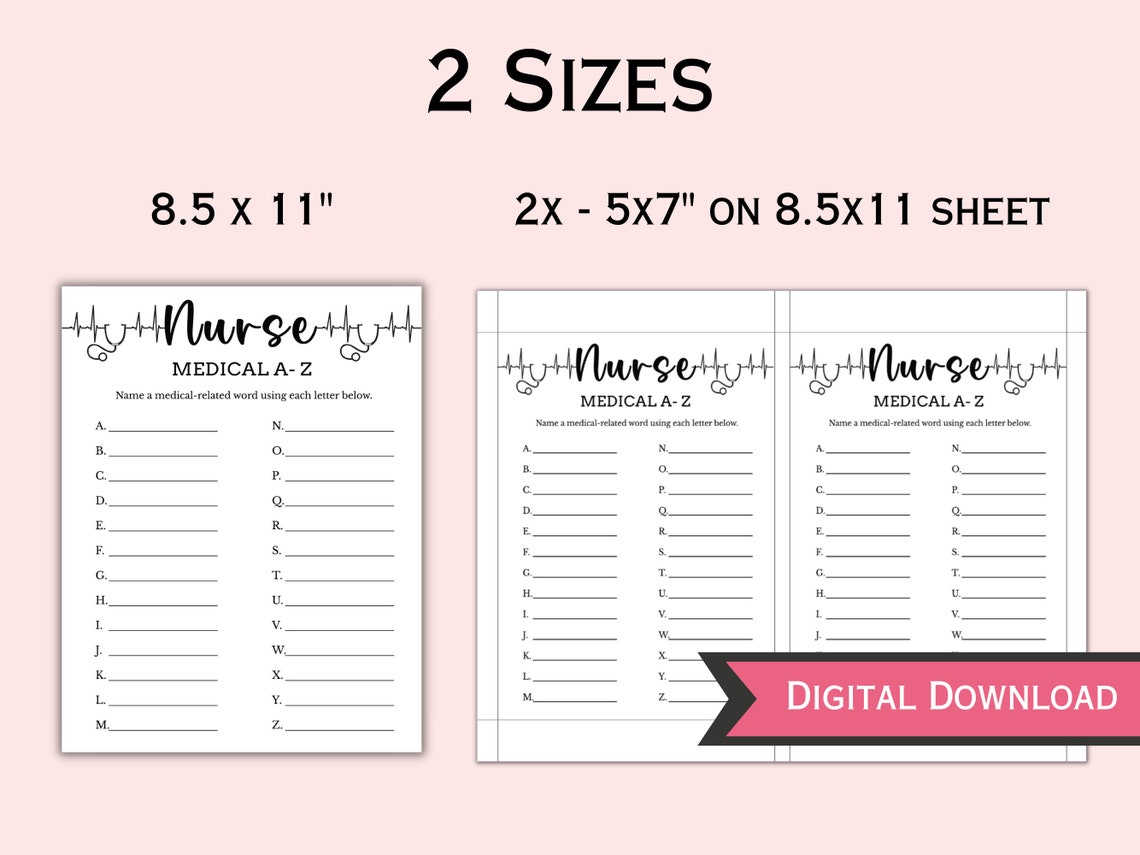 6 Printable Nurse Theme Party Games Nurse Graduation Game Nurse ...