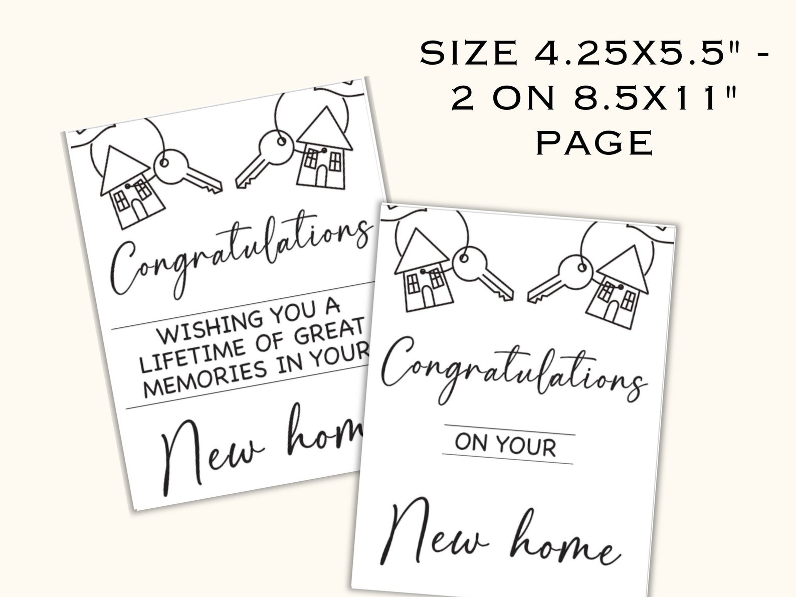 Printable New Home Cards and Tags - Housewarming Gift Basket Tags - New
