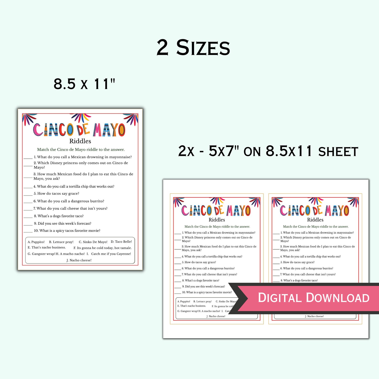 Cinco De Mayo Games - Riddles Game - Mexican Fiesta Game for Kids ...