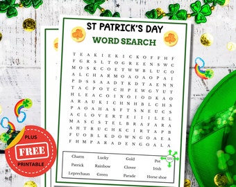 St. Patrick's Day Word Search Game for Kids and Adults - Printable St Paddy's Day Home and Classroom Party Activity - Digital Download