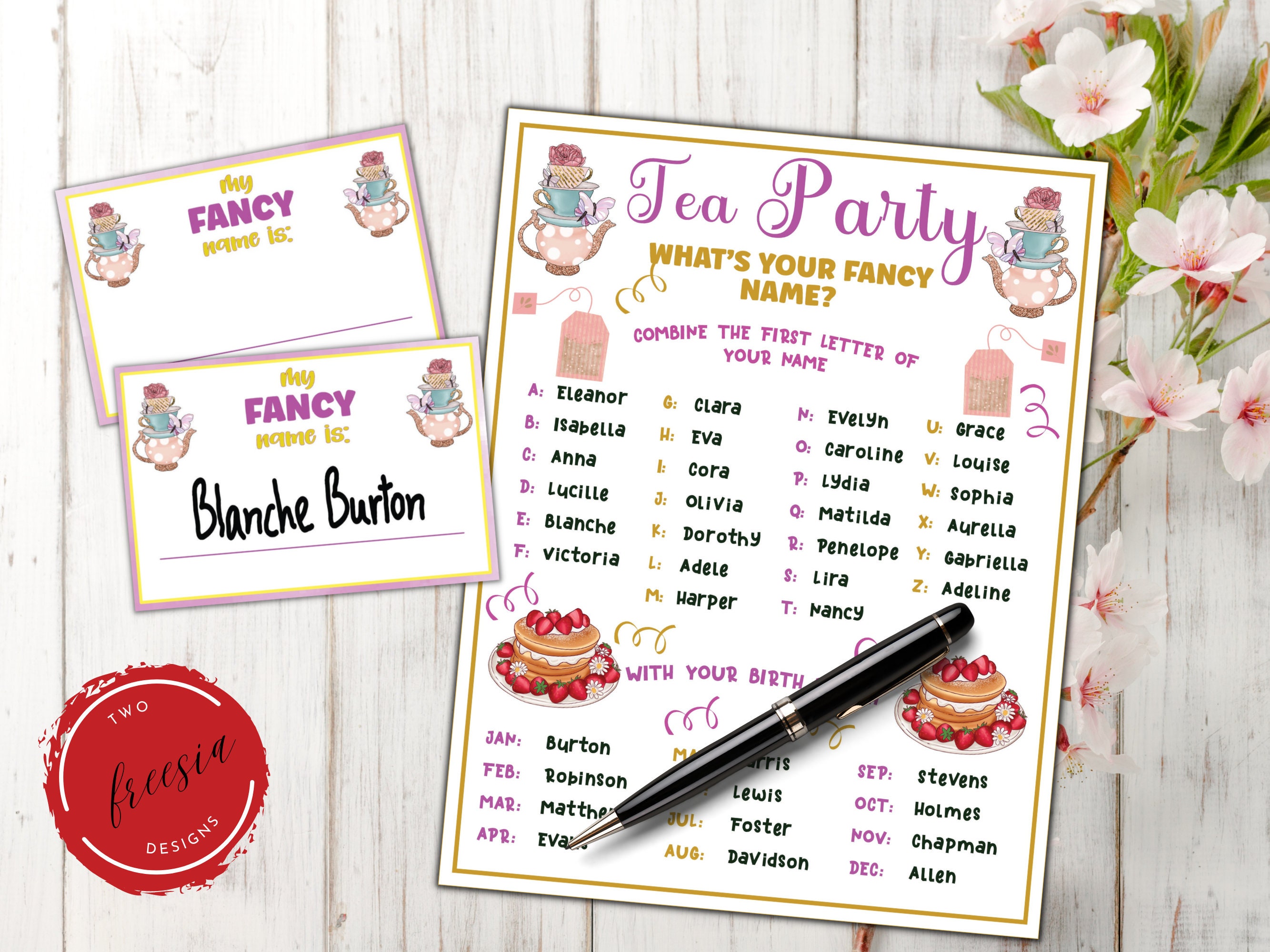 Printable Tea Party Games for Birthdays, Bridal Shower, Afternoon Tea ...