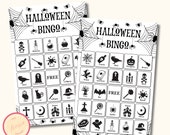Printable Halloween Bingo Game - Halloween Bingo Cards for Kids, Teens or Adults - Classroom Activities, Office Party Games - KL098