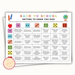 Zurück in der Schule Würfelbrecher - Eisbrecher Aktivität im Klassenzimmer - Roll & Tell Spiel - Kennenlern-Fragen für Kinder und Lehrer