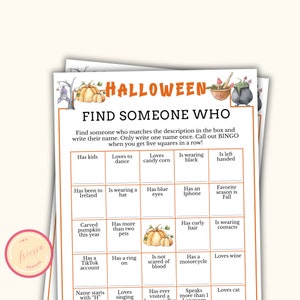 Find the Guest Bingo - Printable Halloween Party Game for Kids, Teens and Adults - Icebreaker Activity & Spooky Party Game - KL098