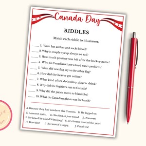 Printable Canada Day Riddles Game - Canada Day Game and Activity for ...
