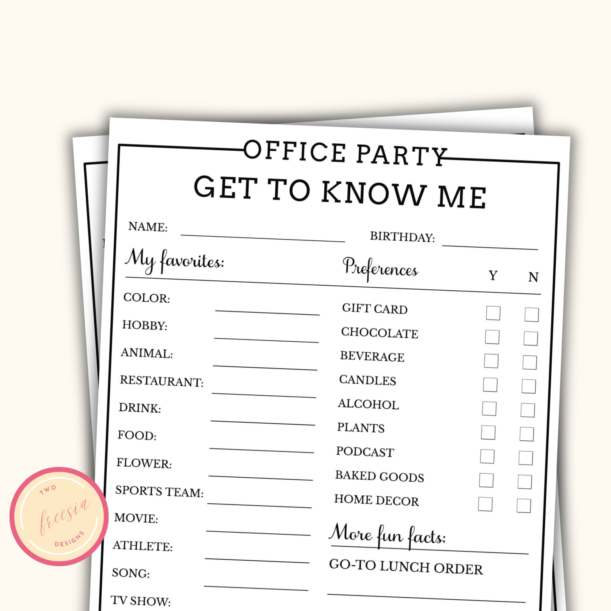 Get to Know Me - Office Party Game - Work Party Game for Team Building - Staff Appreciation Icebreaker Activity - Happy Hours - LK09