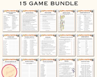 15 Halloween Party Game Bundle Printable for Kids and Adults - Icebreaker Activities & Spooky Party Games - Halloween Party Games - KL098