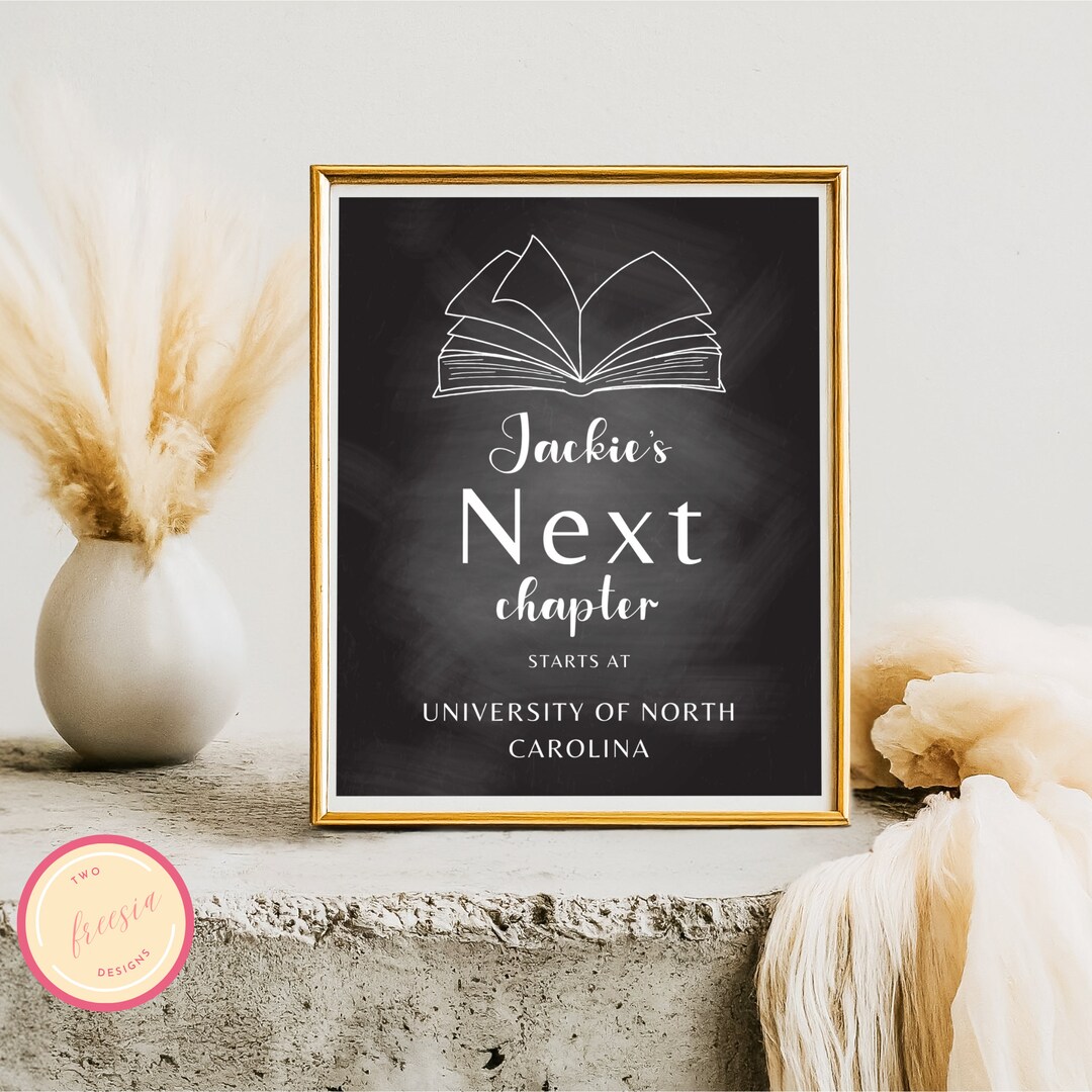 My Next Chapter Starts at - Graduation Party Table Sign - Editable ...