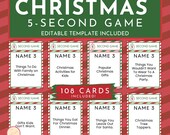 Christmas 5 Second Game, Printable Christmas Party Game for Adults, Family, Kids, Trivia, Classroom, Office Holiday Activity, K8TCE