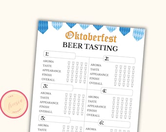 Oktoberfest Beer Tasting Scorecard - Printable Beer Tasting Sheet for Beer Tasting Party - Beer Festival Game - Beer Tasting Game - RO23