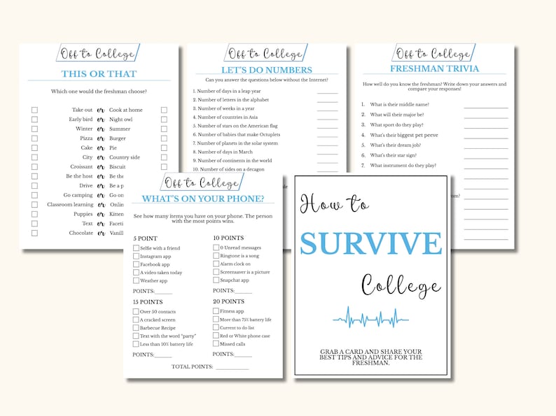 10 Printable College Trunk Party Games - College Going Away Party Games ...