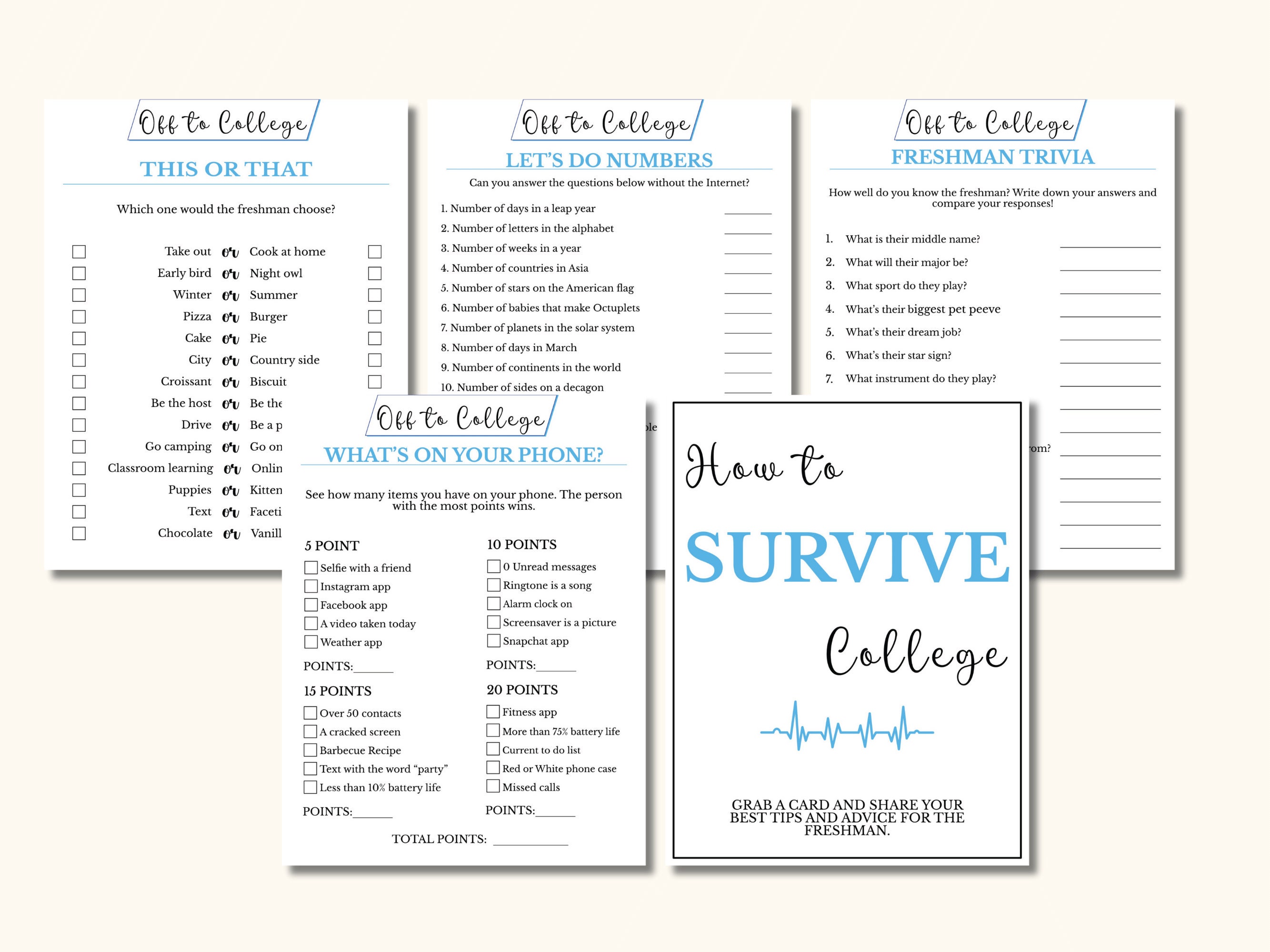 10 Printable College Trunk Party Games College Going Away Party Games