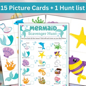 Mermaid Treasure Hunt - Printable Birthday Party Games for Kids - Under ...