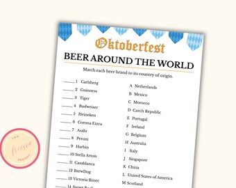 Bier over de hele wereld - Afdrukbaar Oktoberfest Party Game - Beer Festival Game - Duitse activiteiten voor volwassenen - Beer Fest - RO23