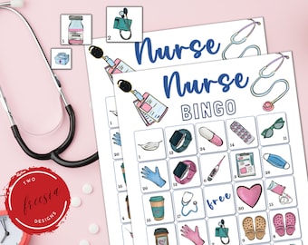 Jogo de bingo para enfermeiras para impressão - Jogos de bingo médico, Semana de valorização da enfermeira, Bingo para enfermeiras, Bingo para festa de aposentadoria e formatura - Download instantâneo