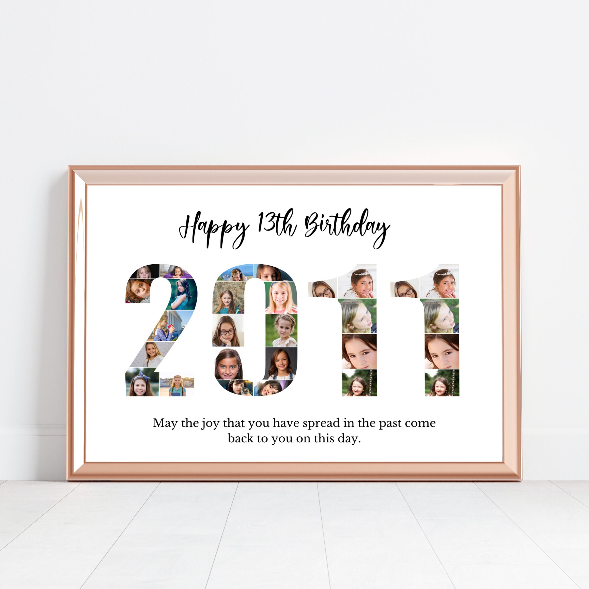 Editable Custom 13th Birthday Gift Photo Collage 13th Anniversary Born ...