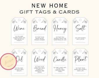 Printable New Home Cards and Tags - Housewarming Gift Basket Tags - New Home Owners Gift - Welcome Home Gift - Instant Download - PL90
