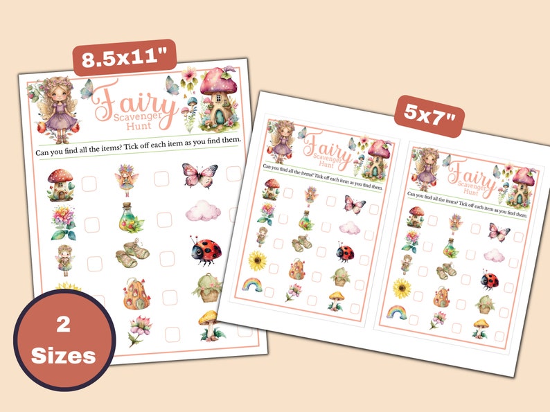 Fairy Scavenger Hunt Printable Fairy Garden Birthday Party Games for ...
