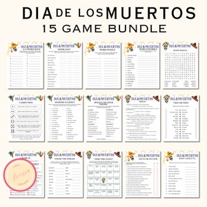 Juegos de fiesta del Día de los Muertos - Paquete de juegos imprimible del Día de los Muertos para niños, adolescentes y adultos - Fiesta mexicana, en el aula y en la oficina - RD13