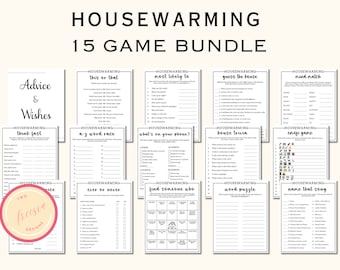 Housewarming Party Games - Printable Housewarming Game Bundle - Housewarming Games Printable - New Home Party Games - PL90