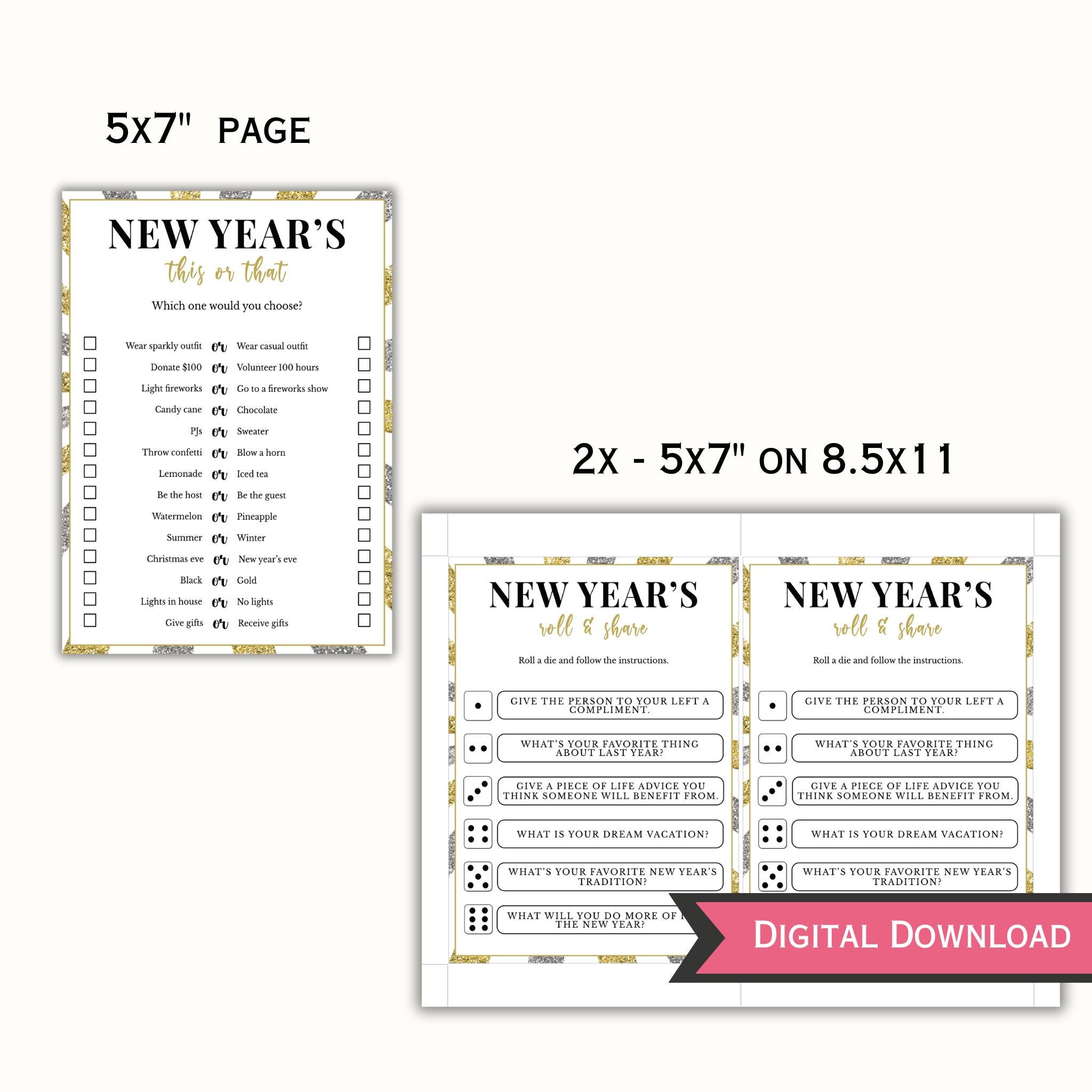 New Years Games Bundle, Printable 2026 New Years Party Games for Kids ...