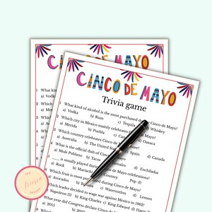 Cinco de Mayo Games - Trivia Game - Mexican Fiesta Game for Kids, Adults, Family Game Night, Office Party, Fiesta Party - Fun Fiesta Games