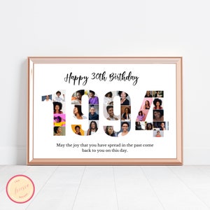 Editable Custom 30th Birthday Gift - Photo Collage - 30th anniversary - Born in 1994 - Personalized,Custom Picture Board - GH67
