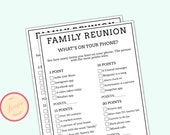 Family Reunion Printable Games - What's on your Phone Game - Family Gathering Activities for Kids & Adults - Digital Download - RP98