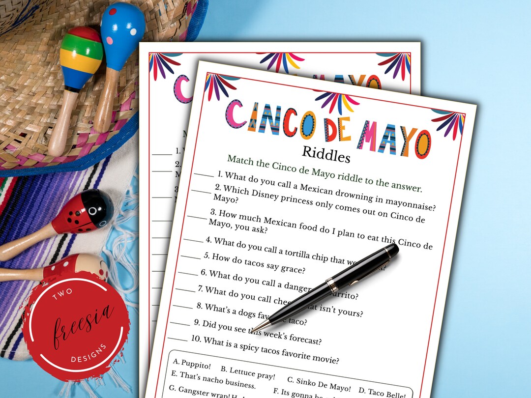 Cinco De Mayo Games Riddles Game Mexican Fiesta Game for - Etsy