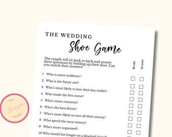 Das Hochzeitsschuh Spiel - Party Spiele für Paare - Party Spiele für Paare - Gemeinsame Brautparty Spiele - Co ed Brautparty Spiele - KW04