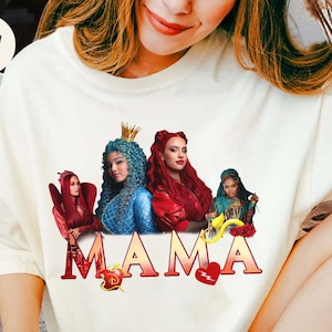 Personalized Descendants Mama Shirt, Descendants Family Matching Tee, Disney Birthday Party Gift For Mom, Magic Kingdom Trip Mother&#39;s Day