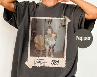 Retro Custom Photo And Year Shirt, 30th Birthday Girl Shirt With Picture Personalized 40th Birthday Gift, 50th Birthday Party Outfit