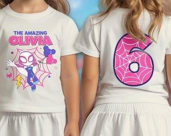 Wdw Ghost Spider Birthday Girls Shirt, Spidey And Friends Theme Party Shirt, Spidey Girl Birthday Toddler Gift, WDW Trip Shirt