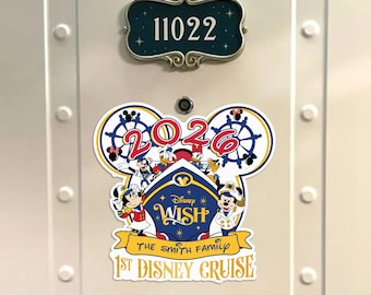 Our 1st Wdw Cruise Ship Family Magnet, Personalized 1st Cruise Magnet for Cruise Ship Magnet, Cruise Door Magnet Wdw wish Magnet