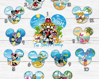 Personalized Mickey And Friends Summer Cruise 2025 Magnet, Wdw Cruise Door Magnet, Family Cruise Magnets, Cruise Ship Stateroom Decor