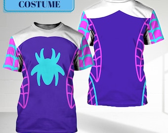 Gwen Stacy Halloween Costume 3D Shirt, Spidey And Amazing Friends Cosplay, Ghost Spider Birthday Girl Gift, Disney Superhero Costume
