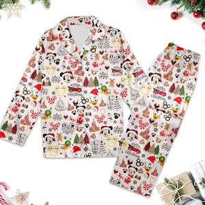 Mickey & Friends Christmas Pajamas, Minnie Mouse Pyjamas Set, Cartoon Xmas Pajamas, Mickey Ears Shirt, Magic Kingdom Shirt