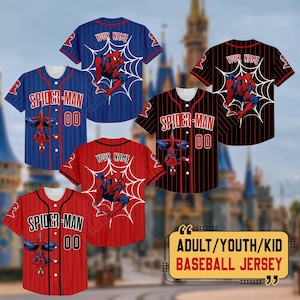 Personnalisez le maillot de baseball de la collection Spiderman, personnalisé enfant, adolescent, adulte, Wdw, Spider Man, cadeau Marvel Spiderman pour les amoureux
