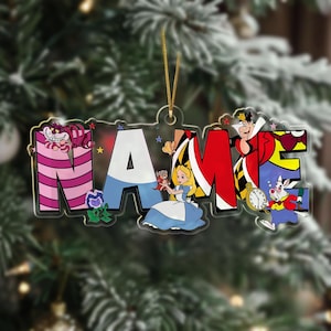 Personalized Alice In The Wonderland Christmas Ornament, Alice Family Customized 2024 Christmas Tree Decor, Fairy Xmas Gift For Kid