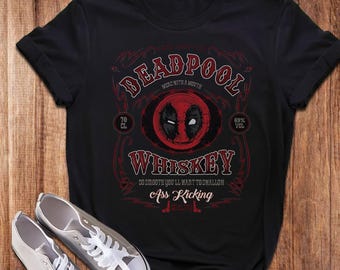 Retro Deadpool Whiskey Shirt, Deadpool 3 Movie Shirt For Men, Superhero T-Shirt, Deadpool Shirt Gift For Fan, Super Hero Lover Shirt