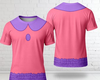 Daisy Duck Inspired Costume 3D T-Shirt, Daisy Duck Cosplay 3D Tee, Mickey And Friend Cosplay Costume Shirt, Halloween All Over Print Shirt