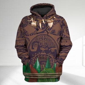 Maui 3D Adult T-shirt Hoodie, Moana Movie Cosplay Costume Hoodie, Maui Character Moana Halloween Costume Shirt, Cartoon Hoodie