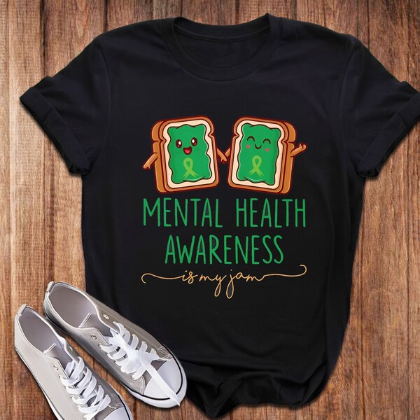 Mental Health Awareness Shirt, Cute Jams Green Ribbon Shirt, Mental Health Matters Shirt, Mental Health Awareness Month Gift For Family