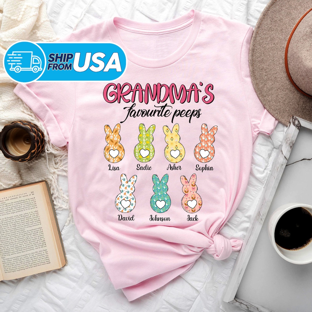 Custom Easter Grandma Shirt Grandma Easter Shirt With Kids Etsy